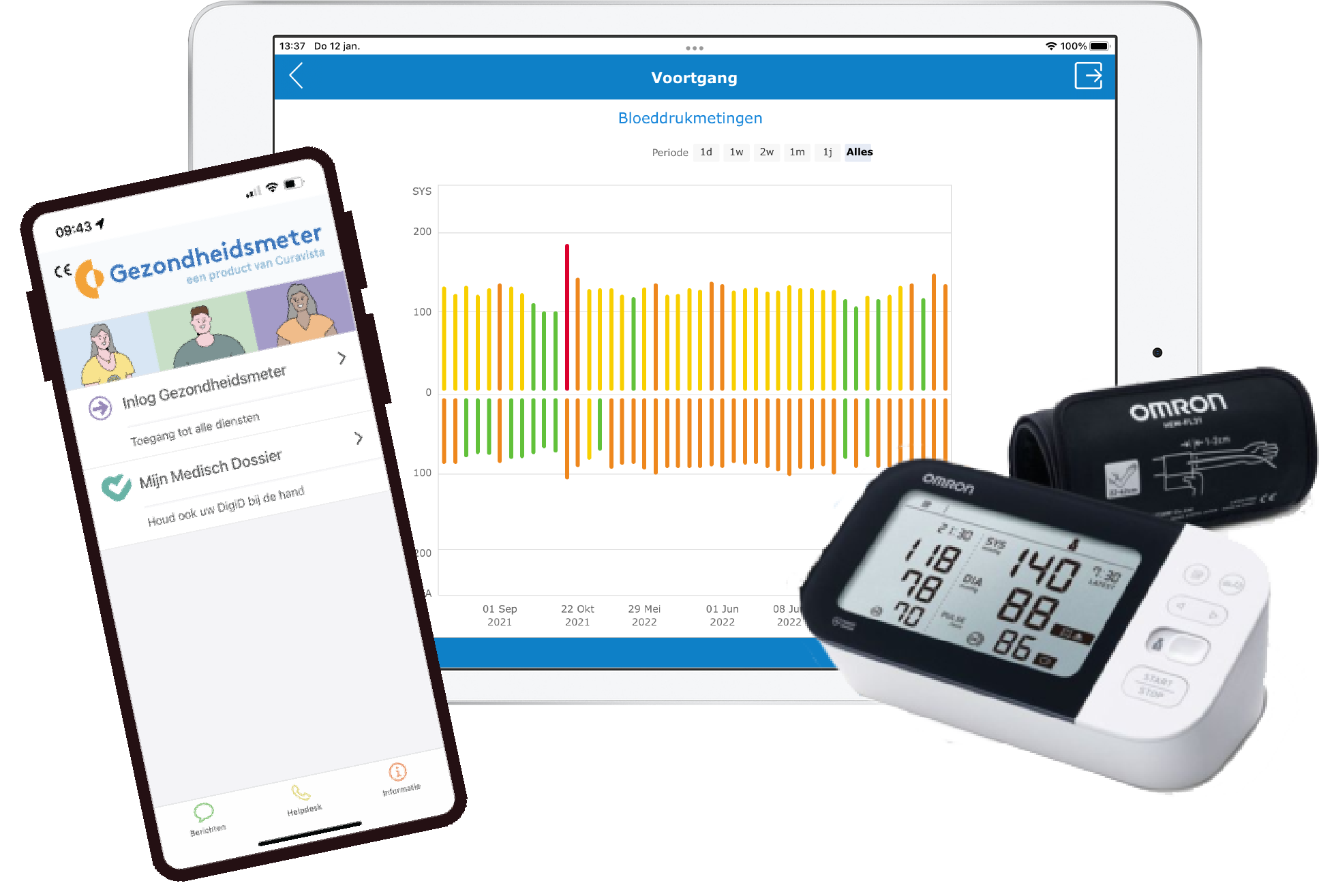 Bloeddruk meter verbinden met devices